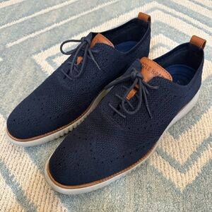 COLE HAAN MEN'S 2 ZEROGRAND WINGTIP OXFORD MARINE BLUE STITCHLITE SIZE 10M